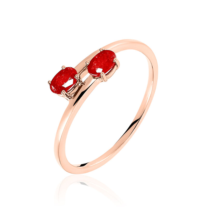 Bague Or Rose Rubis - Spannringe Damen | OROVIVO