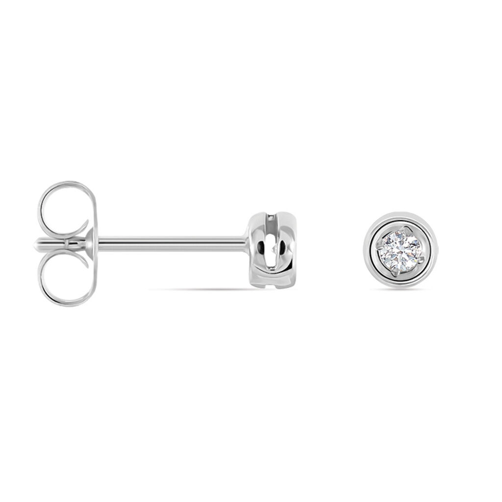 Damen Ohrstecker Weißgold 750 Diamant 0,06ct Milano  - Ohrstecker Damen | OROVIVO