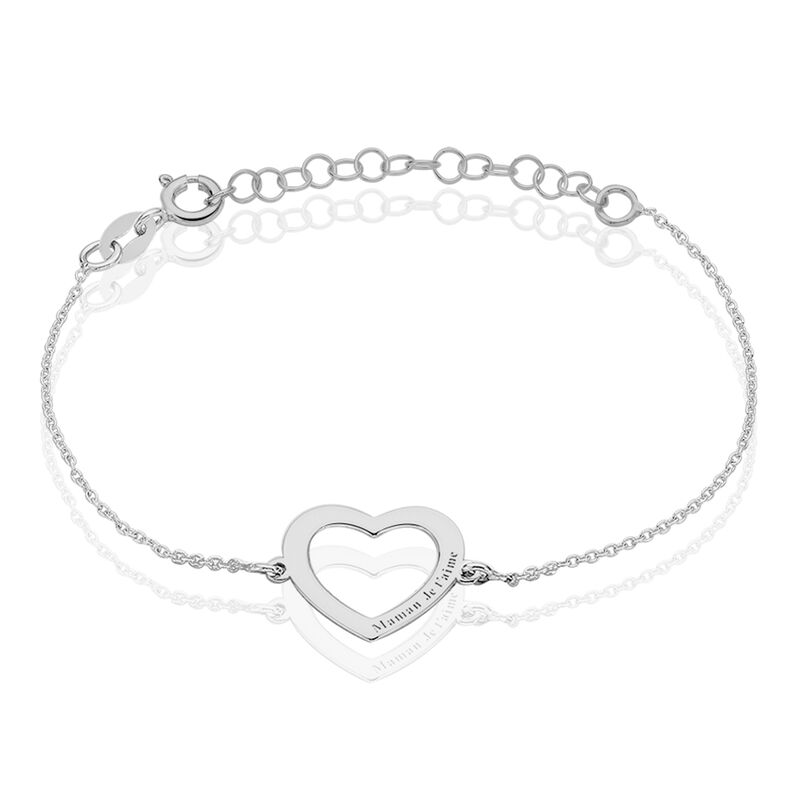 Bracelet Cylie Argent Cœur Ecriture - Spannringe Damen | OROVIVO