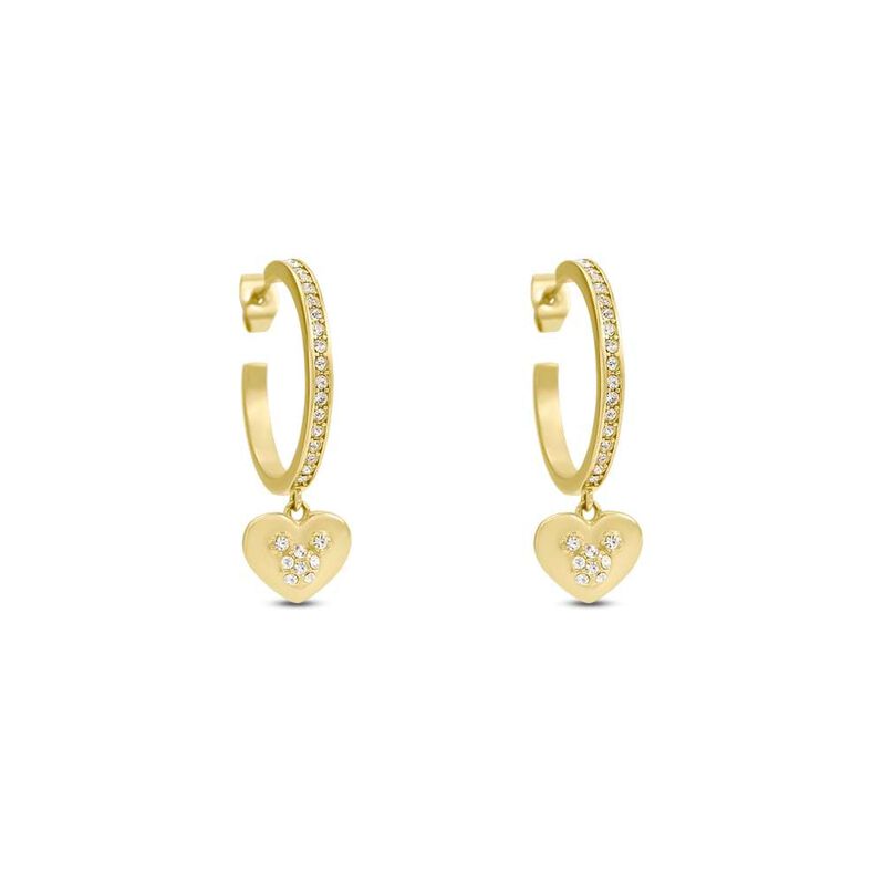 Orecchini A Cerchio Mickey Mouse & Friends Acciaio Dorato Cristallo - Spannringe Damen | OROVIVO
