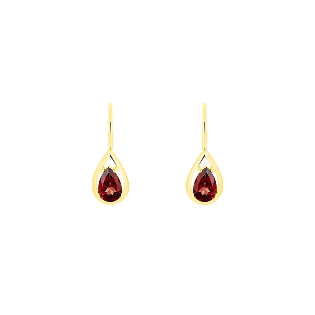 Damen Ohrhänger Gold 333 Granat  - Ohrhänger Damen | OROVIVO