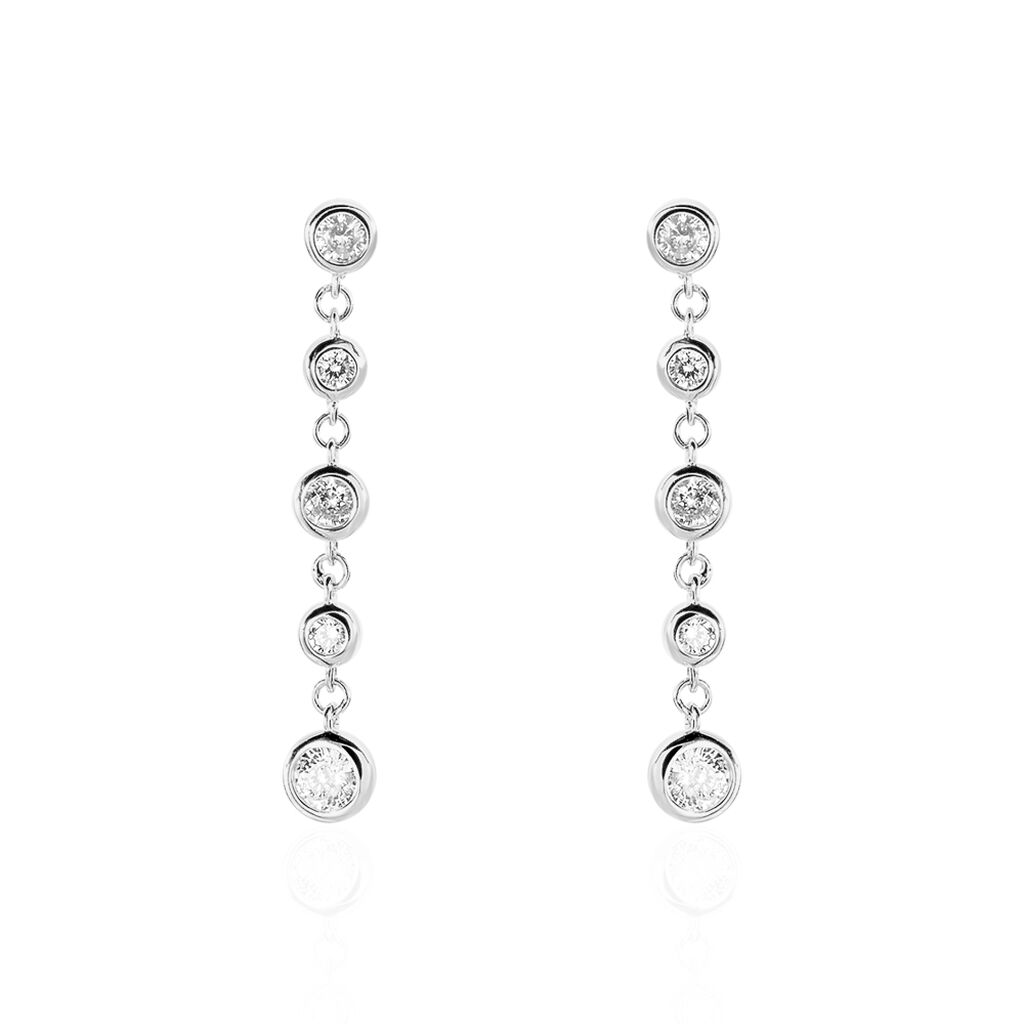 MELI Damen Ohrringe Lang Silber 925 Zirkonia Weiß 2,04 ct - Ohrringe mit Stein Damen | OROVIVO