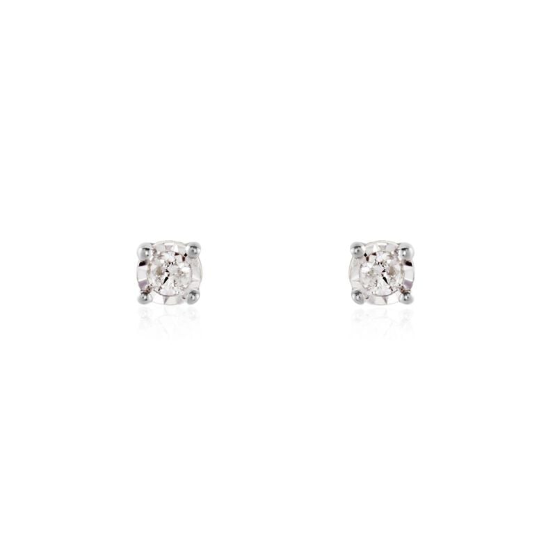 Illusion Damen Ohrstecker Wei&szlig;gold 375 (9 Karat) Diamant Wei&szlig; 0,1 ct - Ohrstecker Damen | OROVIVO