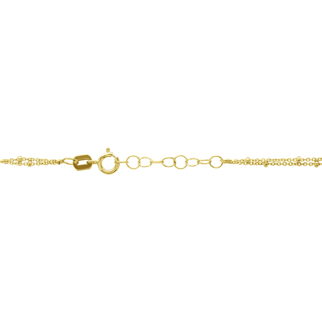 Damen Fu&szlig;kette Gold 375 (9 Karat) Ball B 0,2 mm