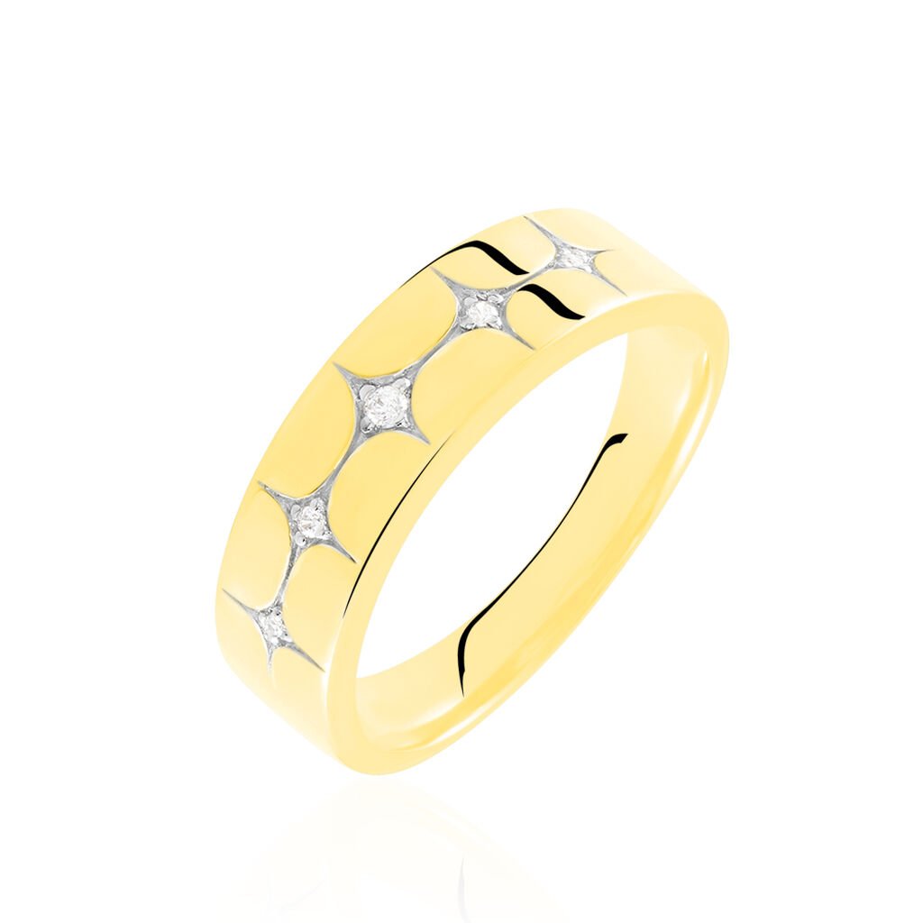 HEIKE Damen Ring Gold 375 (9 Karat) Zirkonia Wei&szlig; 0,14 ct Stern
