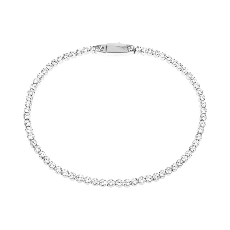 Bracciale in argento rodiato e zirconi - Spannringe Damen | OROVIVO