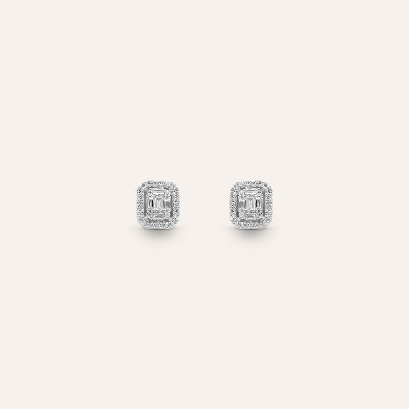 Orecchini Lobo Sophia Oro Bianco Diamante - Spannringe Damen | OROVIVO