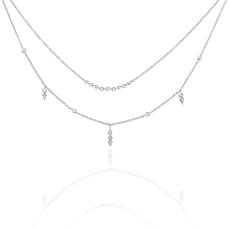 JULIA 2 Damen Collier Silber 925 Zirkonia Wei&szlig; 0,13 ct - Halsketten Damen | OROVIVO