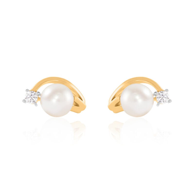 Annabelle Damen Ohrstecker Gold 375 (9 Karat) Zuchtperle Wei&szlig; - Ohrstecker Damen | OROVIVO