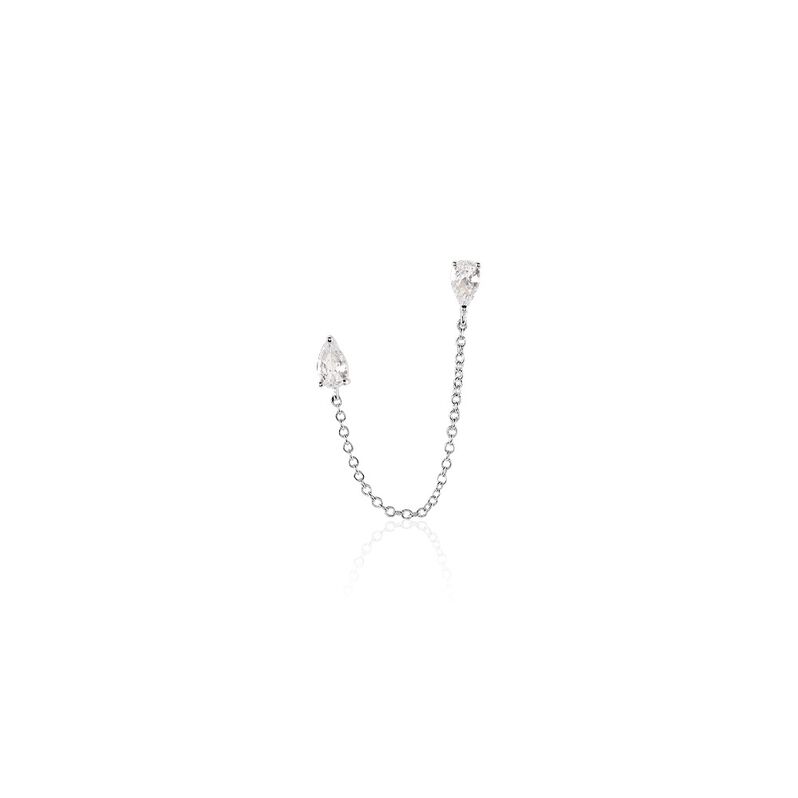 Bijoux D'oreilles Kirstie Argent Weiss Oxyde De Zirconium - Spannringe Damen | OROVIVO