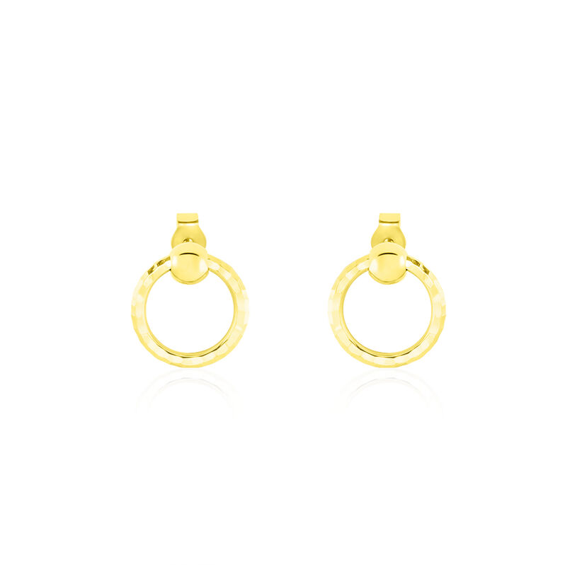 Boucles D'oreilles Or Jaune Obella Cercle Martele - Spannringe Damen | OROVIVO