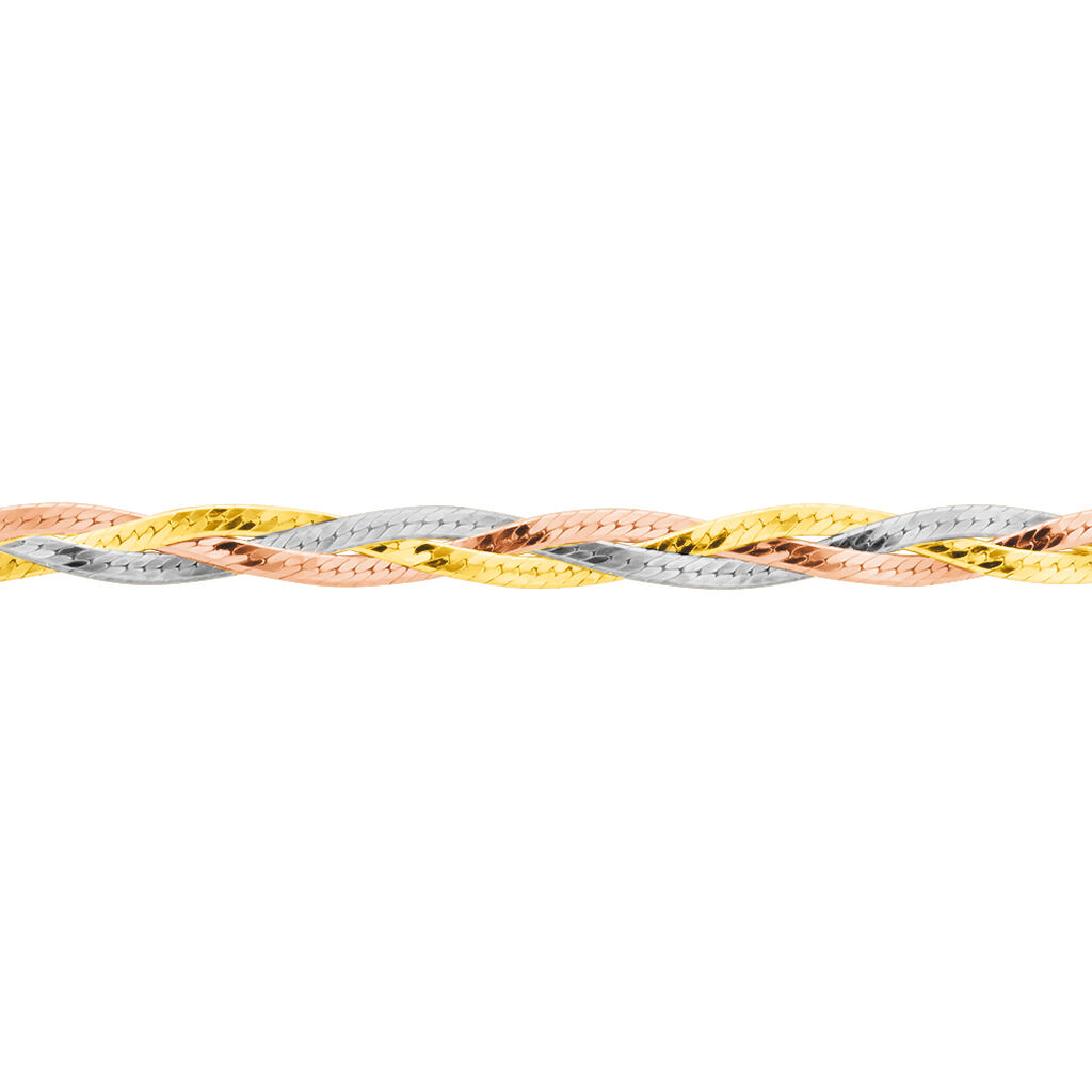 Damenarmband Zopfkette Silber 925 Tricolor  - Armketten Damen | OROVIVO
