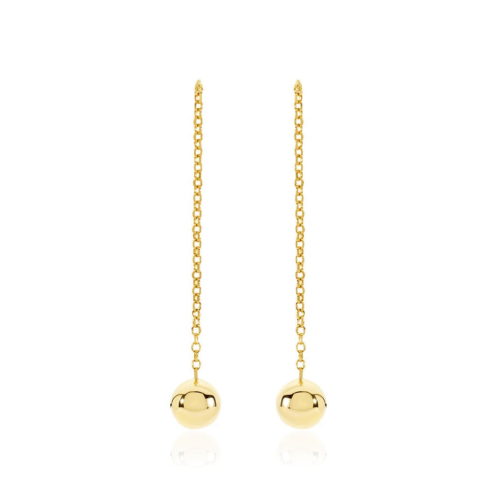 JULE Damen Ohrringe Lang Silber vergoldet 925 Ball