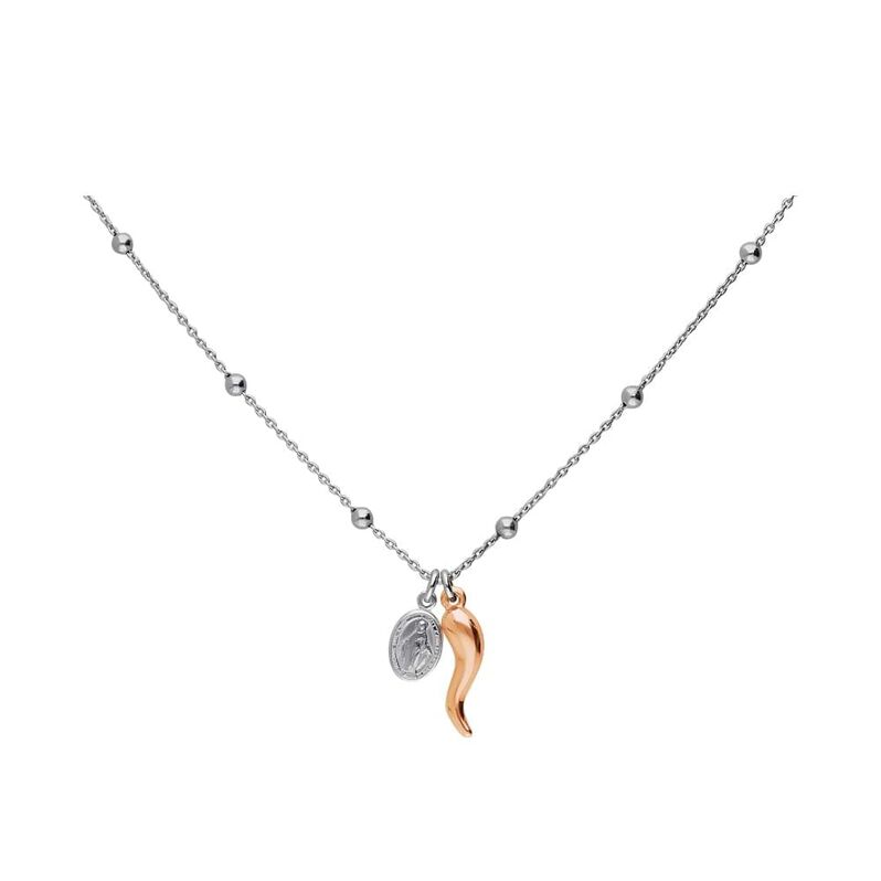 Collana Rosario Silver Soul Argento Bicolore Bianco / Rosa - Spannringe Damen | OROVIVO