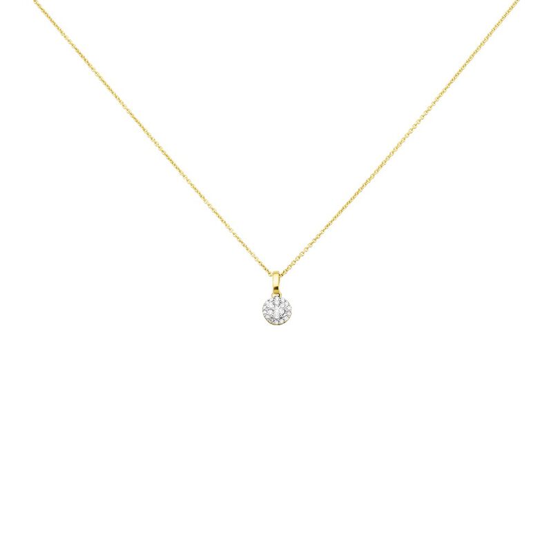 Damen Collier Gold 375 Diamant 0,25ct Kreis Bloom - Halsketten Damen | OROVIVO