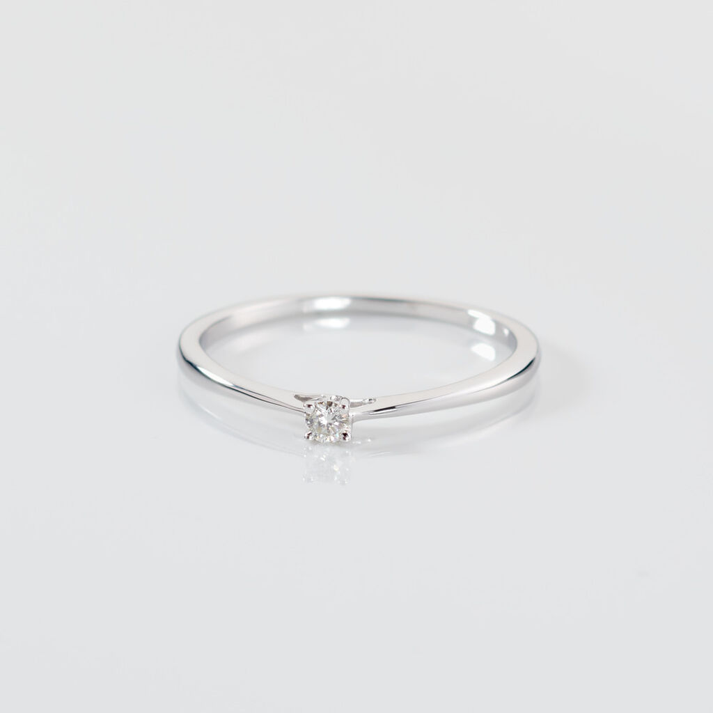 VICTORIA Damen Ring Wei&szlig;gold 585 (14 Karat) Diamant Wei&szlig; 0,060 ct