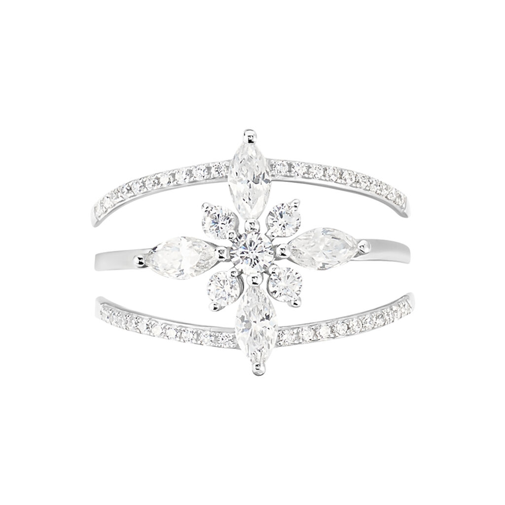 Bague Elsmeralda Or Blanc Oxyde De Zirconium - Spannringe Damen | OROVIVO