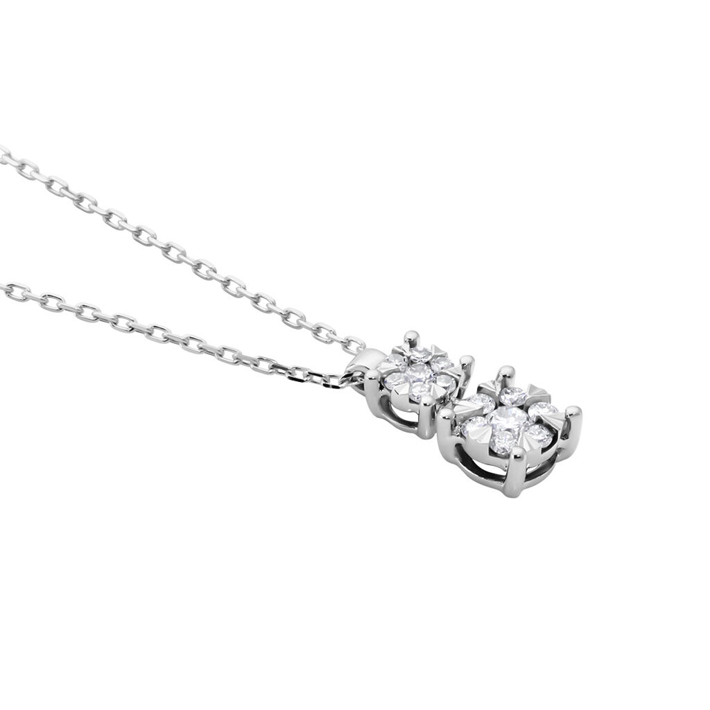 PETALI Damen Collier Weißgold 750 (18 Karat) Diamant Weiß 0,08 ct - Halsketten Damen | OROVIVO