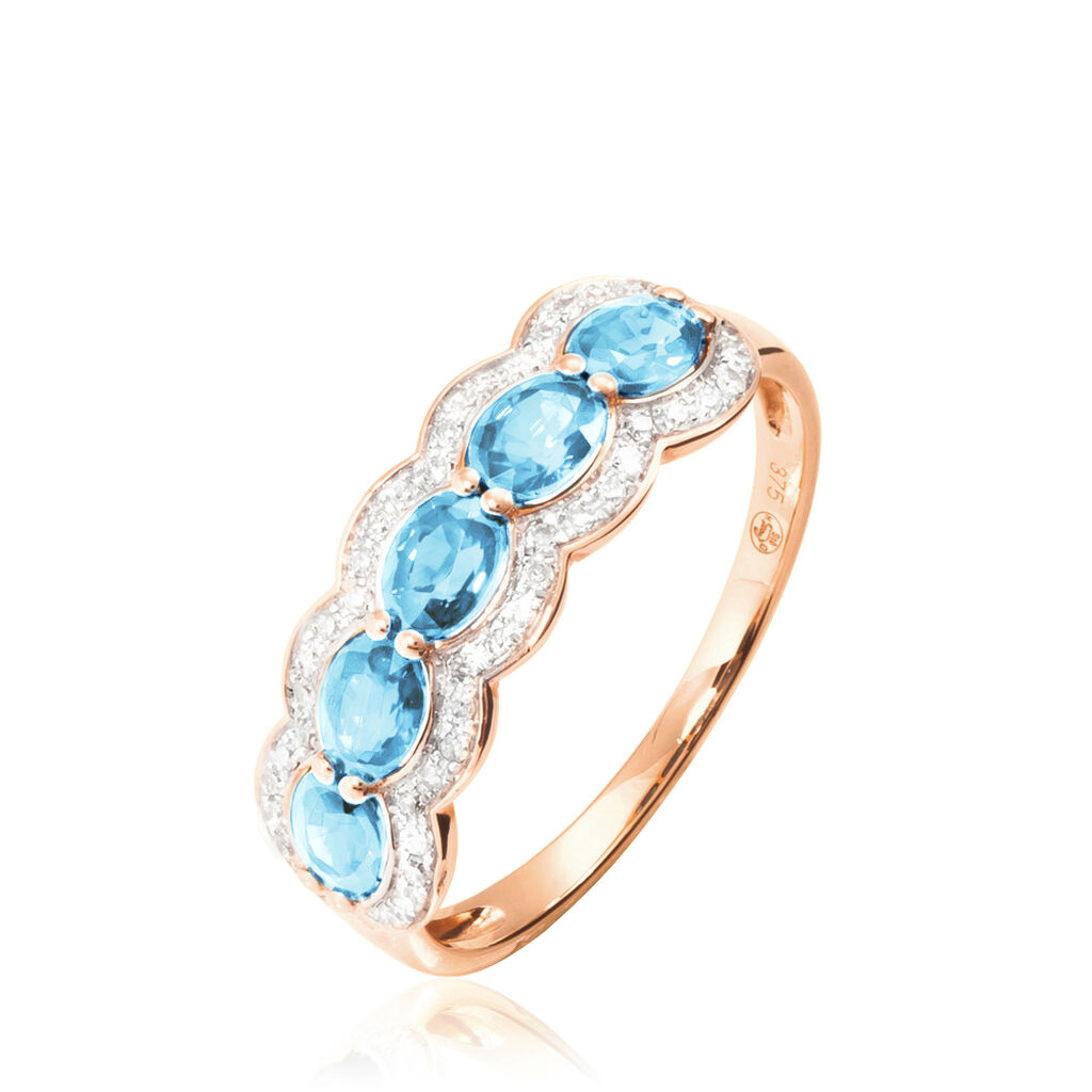 Bague Margaux Or Rose Topaze Et Diamant - Spannringe Damen | OROVIVO