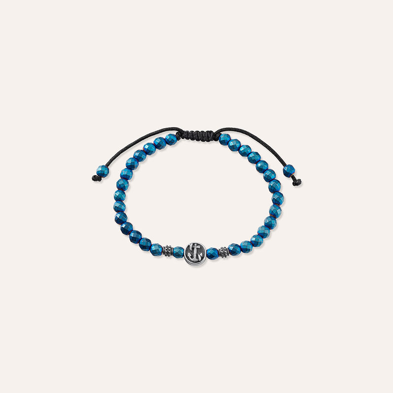 Bracciale Man Code Acciaio Bicolore Bianco / Nero Ematite - Spannringe Herren | OROVIVO