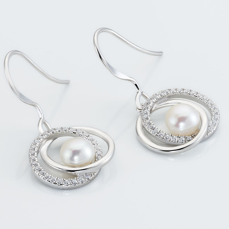 Boucles D'oreilles Argent Perle Culture - Spannringe Damen | OROVIVO