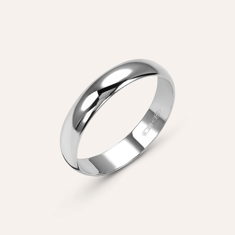 Fede Mantovana Leggera 4 mm Oro Bianco - Spannringe Unisex | OROVIVO