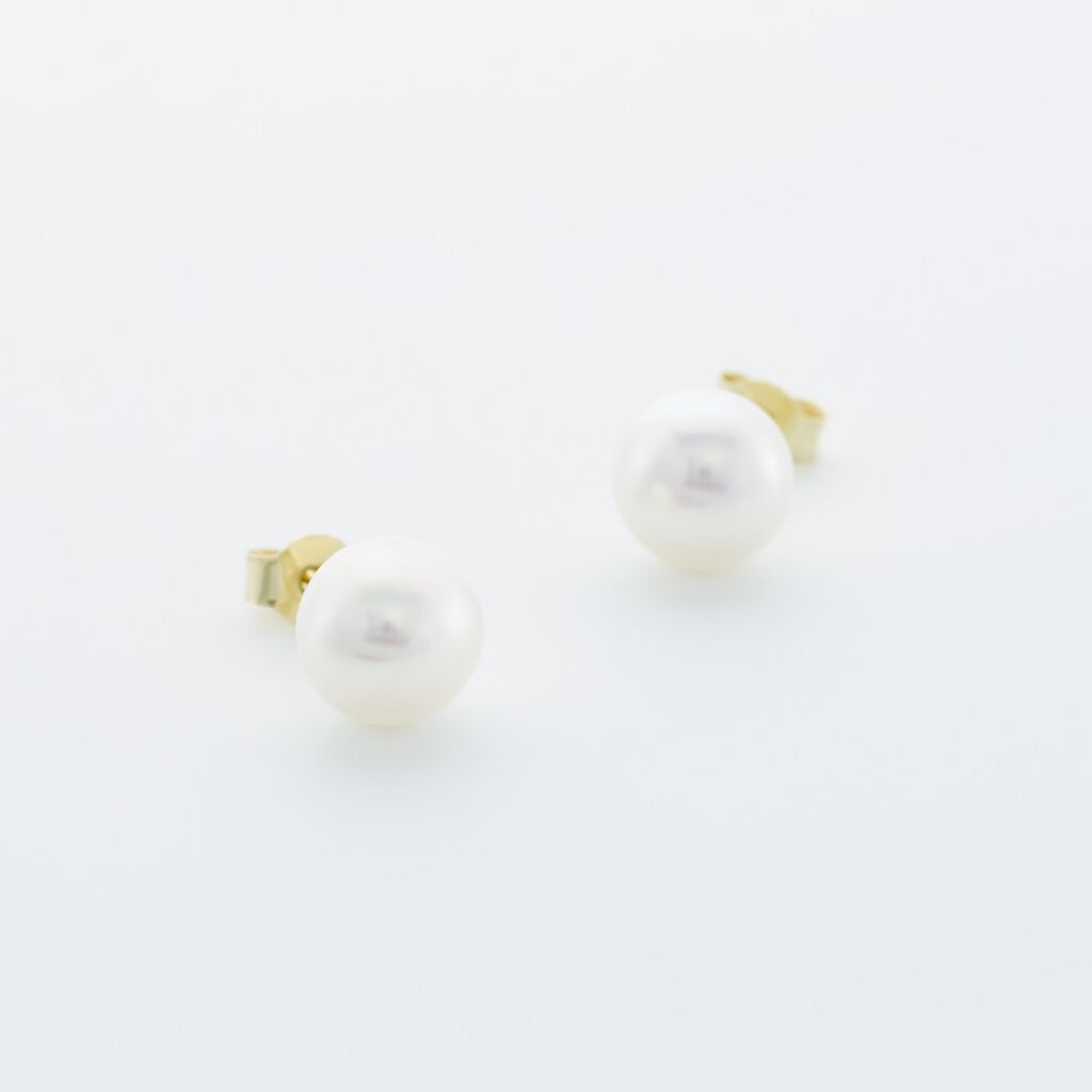 Damen Perlenohrringe Gold 585 Zuchperlen 8-8,5mm - Ohrstecker Damen | OROVIVO