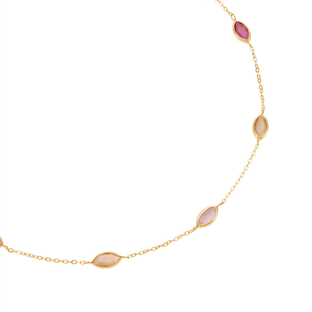 ANNY Damen Collier Gold 375 (9 Karat) Aventurin Ros&eacute; 1,59 ct