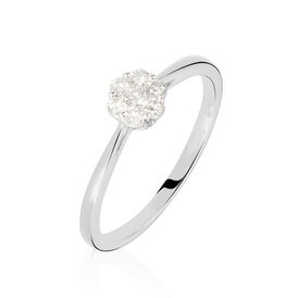 Damenring Weißgold 375 Diamanten 0,12ct - Ringe mit Edelsteinen Damen | OROVIVO