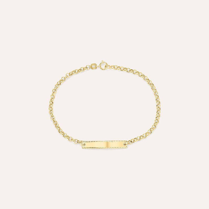 Bracciale Con Targhetta Religious Gold Oro Giallo - Spannringe Kinder | OROVIVO
