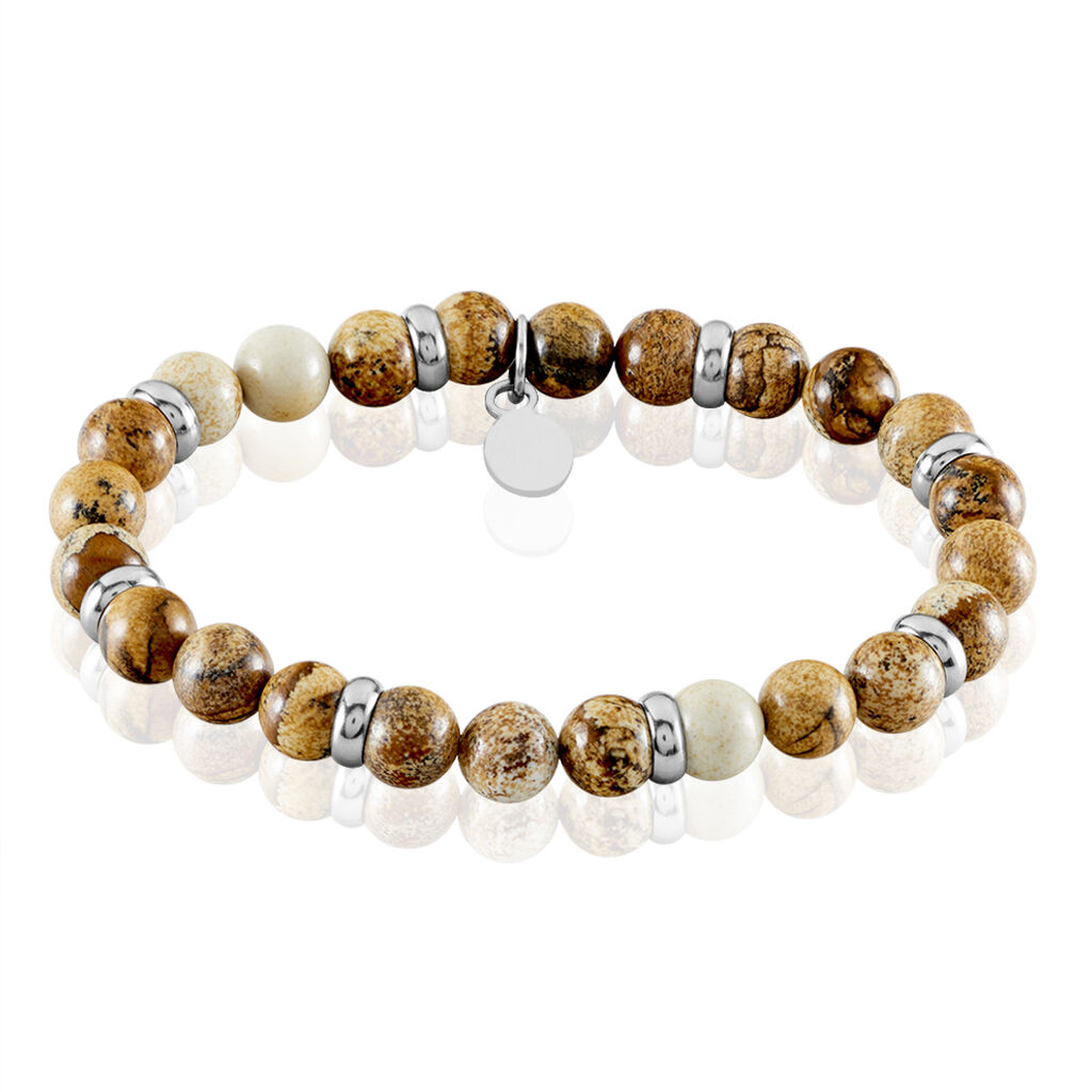 Herrenarmband Edelstahl Multicolor Jaspis  - Armbänder mit Anhänger Herren | OROVIVO