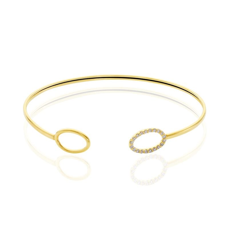 Bracelet Jonc Or Et Oxyde - Spannringe Damen | OROVIVO