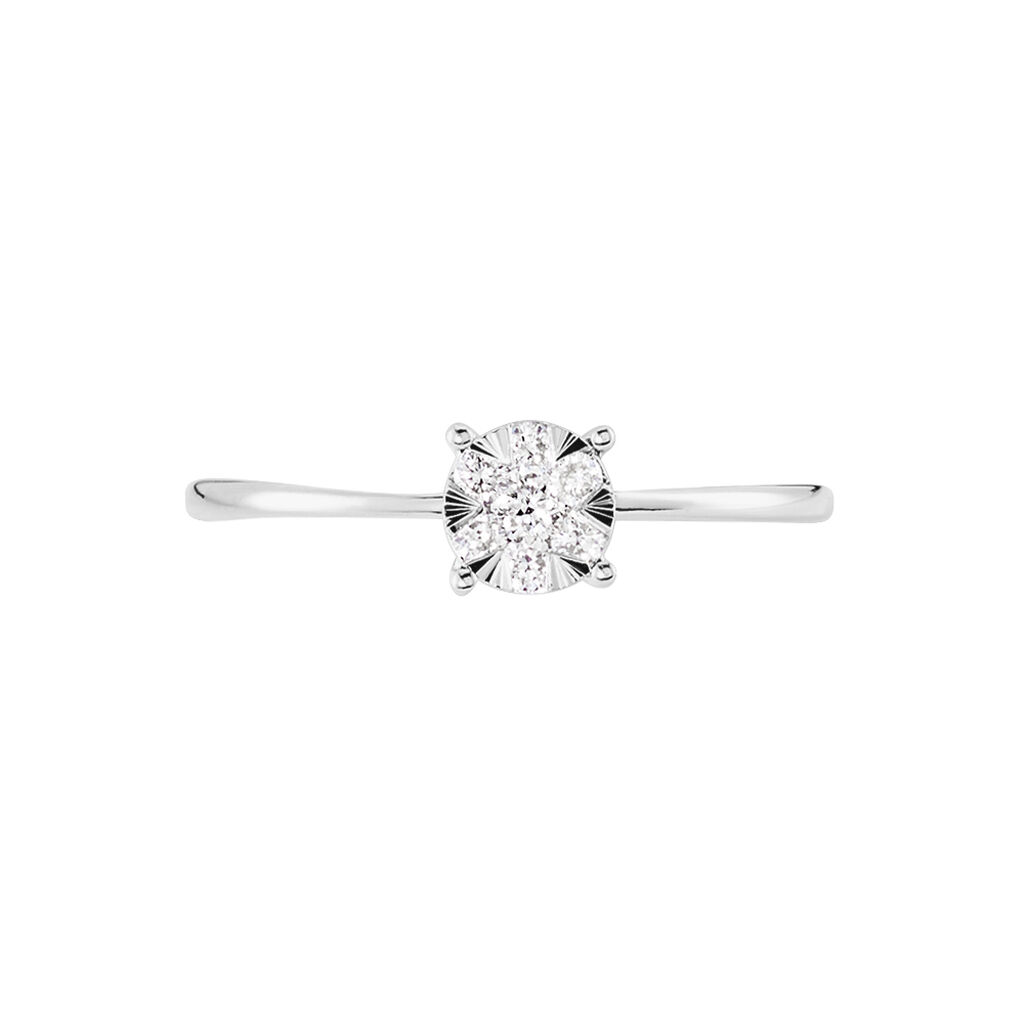 Damen Ring Weißgold 585 Rund Weiß Natur Petali - Ringe mit Stein Damen | OROVIVO