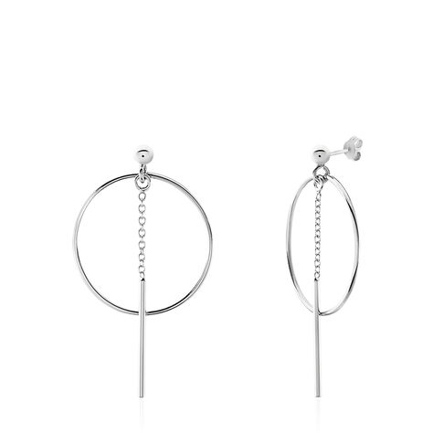 Damen Ohrstecker Lang Silber 925 Kreis - Ohrringe  | OROVIVO