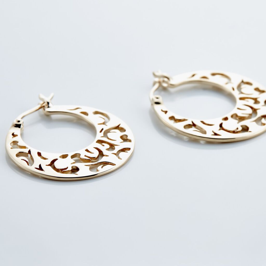 Damen Creolen Messing Gold Vergoldet Ornamente Vili - Creolen Damen | OROVIVO