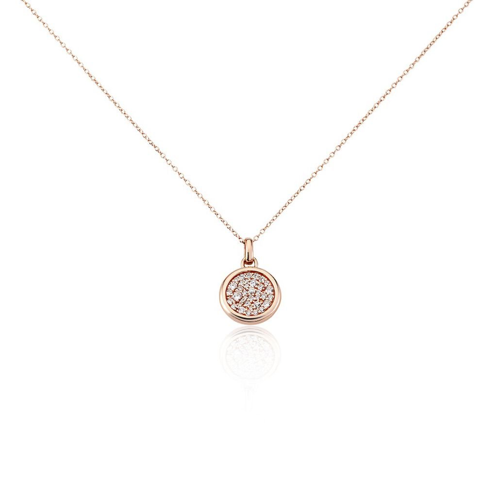 Damen Collier Silber rosevergoldet 925 Zirkonia Vanilla 2 - Halsketten Damen | OROVIVO