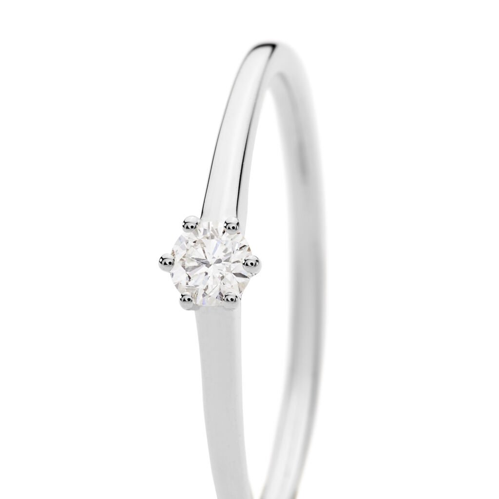 MONOPOLI Damen Ring Wei&szlig;gold 585 (14 Karat) Diamant Wei&szlig; 0,11 ct