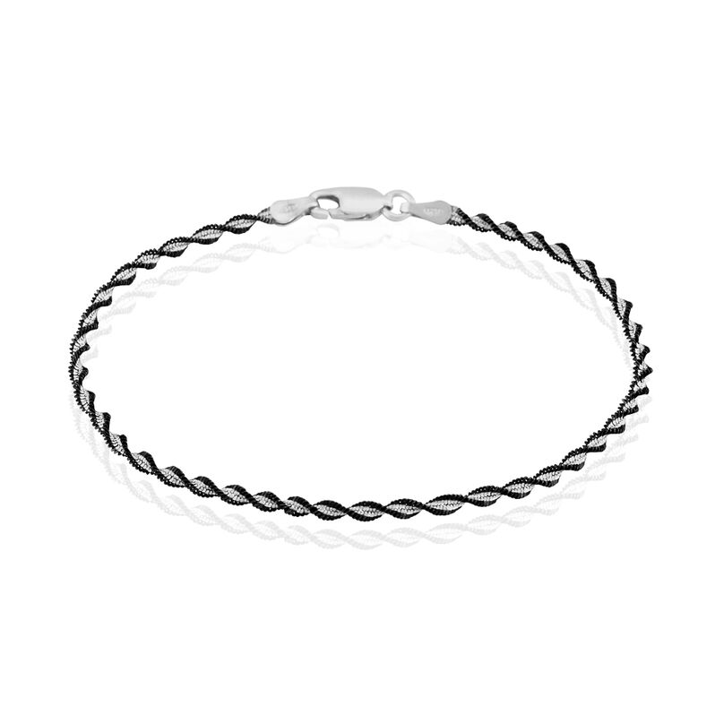 ABIE TORSADE Damen Armkette Silber Bicolor Silber/Schwarz 925 - Armketten Damen | OROVIVO