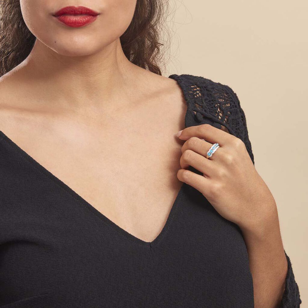 Bague Margaux Or Blanc Topaze Et Diamant - Spannringe Damen | OROVIVO