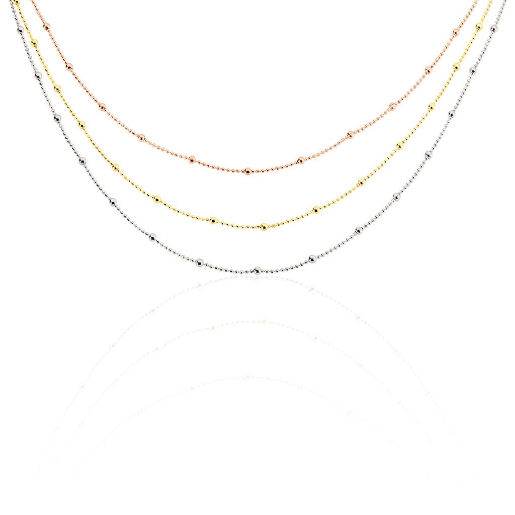 DARALEA Damen Collier Silber Tricolor 925 Ball, Collier ohne Stein