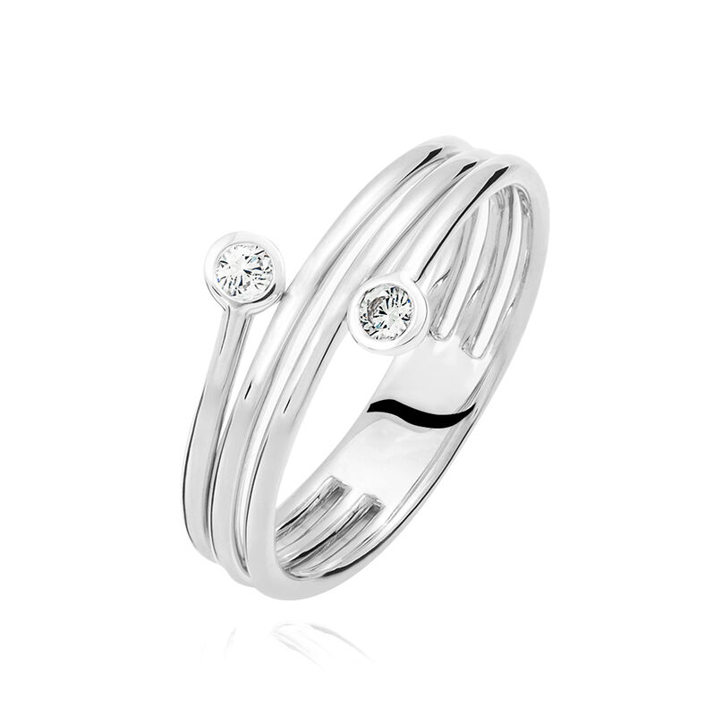 Bague Or Blanc Diamant - Spannringe Damen | OROVIVO