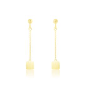Damen Ohrstecker Lang Gold 375 Plättchen - Ohrstecker lang Damen | OROVIVO