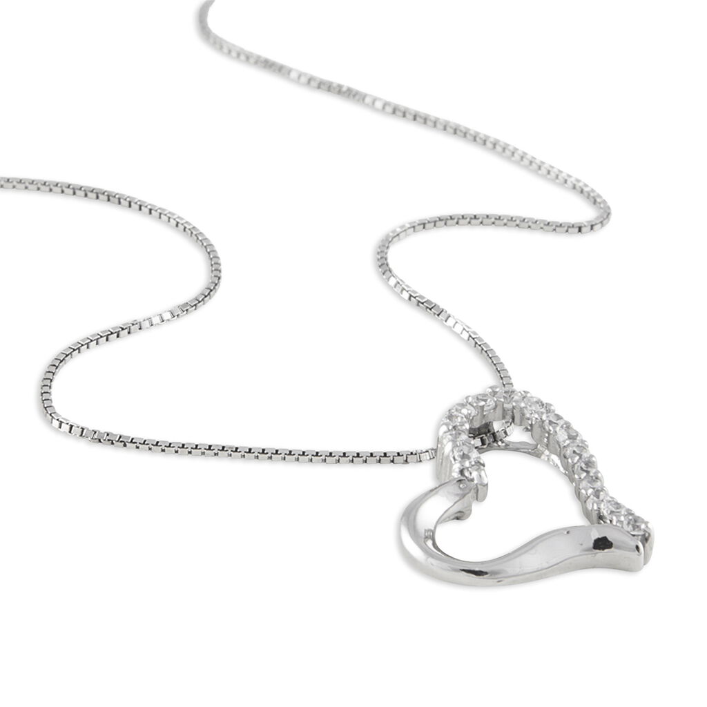 PATRIZIA Damen Collier Silber 925 Zirkonia Wei&szlig; Herz