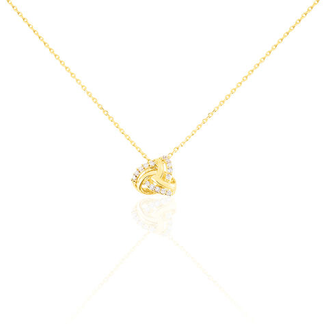 Damen Collier Gold 375 Diamant 0,1ct Spiralförmig Node - Halsketten Damen | OROVIVO