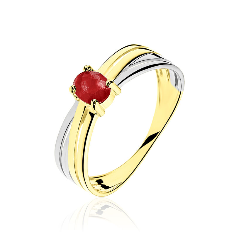 Bague Hannah Or Bicolore Rubis - Spannringe Damen | OROVIVO