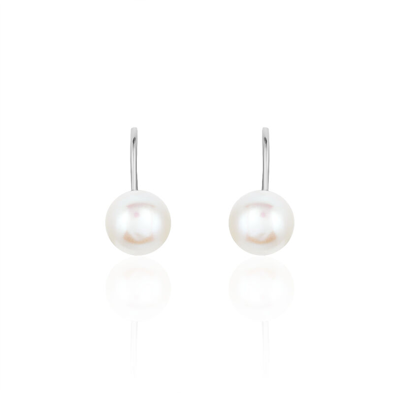 Damen Perlenohrringe Silber 925 Zuchtperlen 6mm - Ohrhänger Damen | OROVIVO