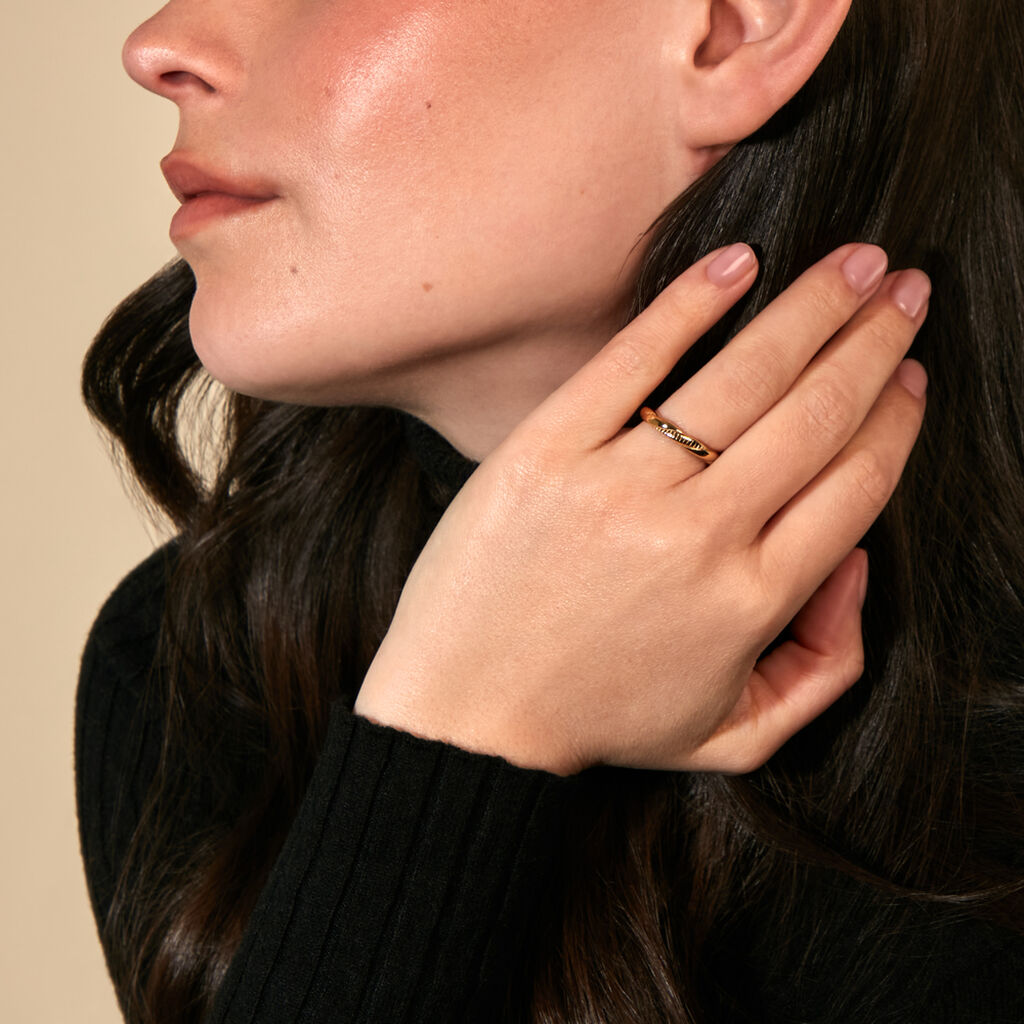 GIULIA Damen Ring Edelstahl vergoldet B 3 mm