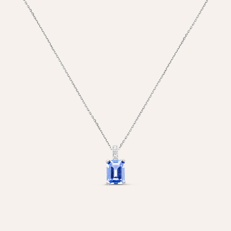 Collana Jasmine Oro Bianco Tanzanite Diamante - Spannringe Damen | OROVIVO