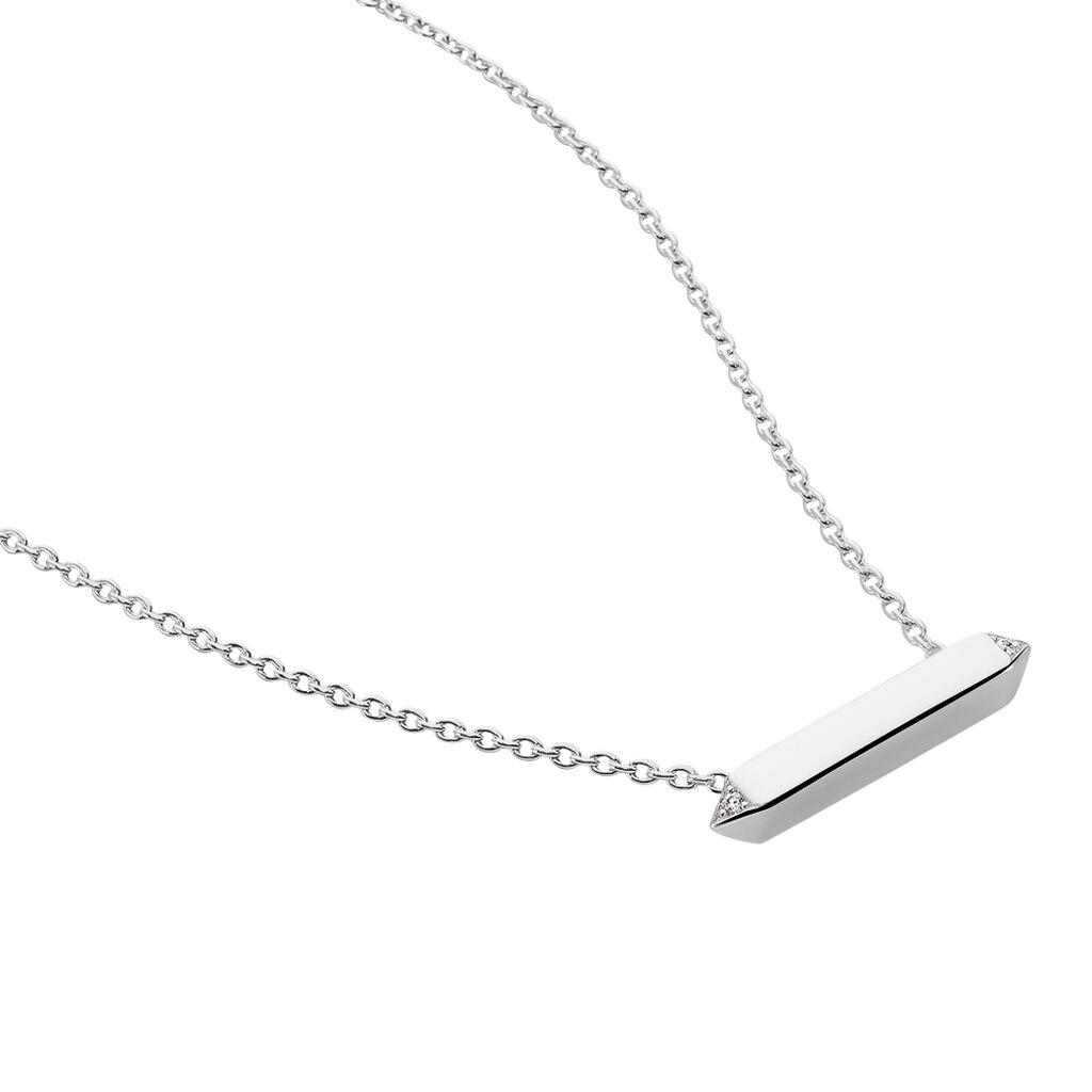 BETTE Damen Collier Silber 925 Diamant Wei&szlig; 0,01 ct Zylinder