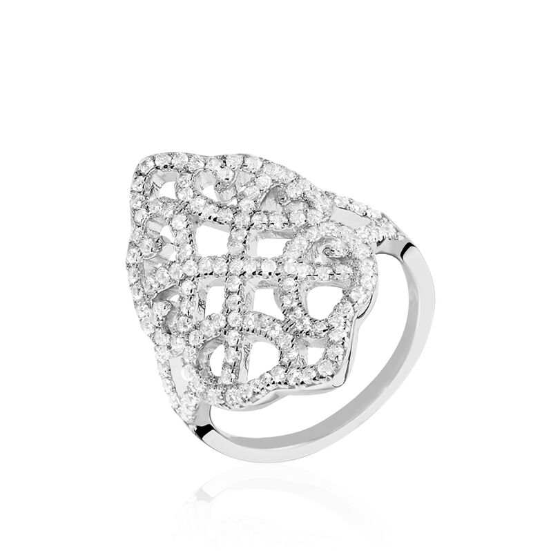 Bague Argent Blanc Oxyde De Zirconium - Spannringe Damen | OROVIVO
